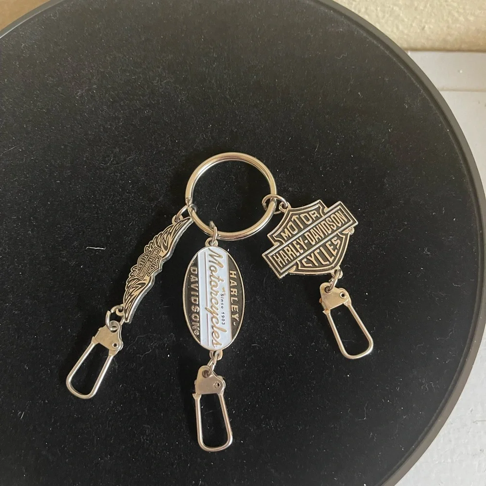 Harley-Davidson Silver and Black Keychain